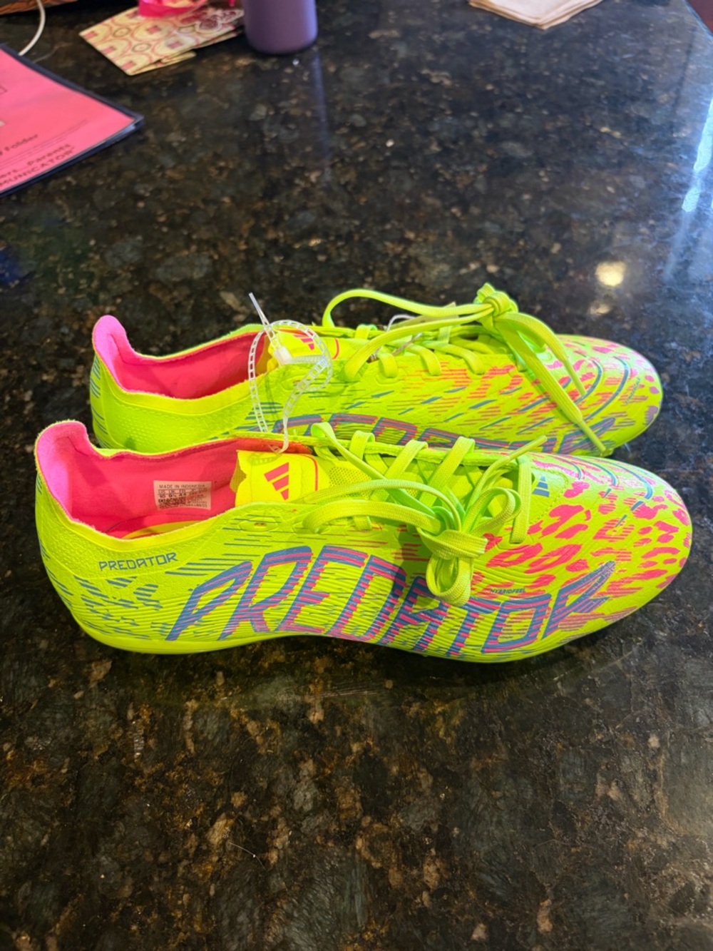 Adidas Men's Predator 24 League FG MG Soccer Cleats in neon green mens size 10
